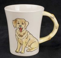 Pier 1 One Dog Tail Handle Sculpted Coffee Mug